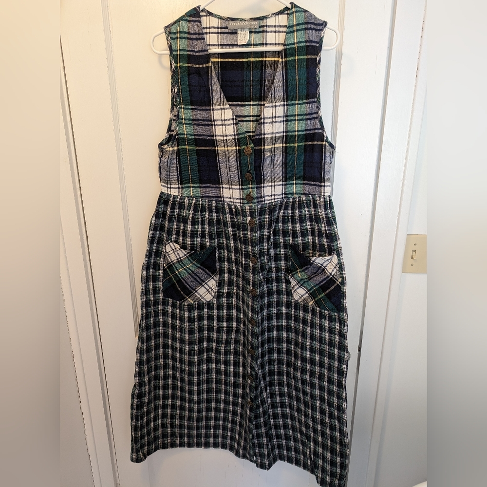 Vintage Carol Anderson plaid flannel jumper